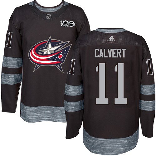 Herren Columbus Blue Jackets Eishockey Trikot Matt Calvert #11 Authentic Schwarz 1917-2017 100th Anniversary